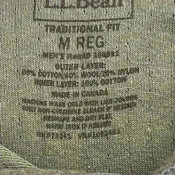 L. L Bean Men’s Wool and Cotton Blend Sweater in Green button front size  medium - Picture 6 of 6